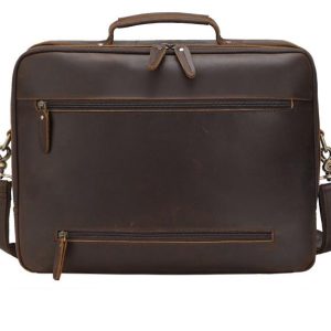 15.6 Inch Crazy Horse Leather Laptop Briefcase
